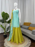 Premium Chinon Silk 3-Piece Set with Sequin & Thread Work image 6