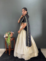 Kalini Designer Lehenga Set | Heavy Embroidery Tissue Silk Lehenga with Fendy Choli & Dupatta image 8