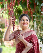 Soft Lichi Silk Saree with Rich Pallu & All-Over Jacquard Work image 7