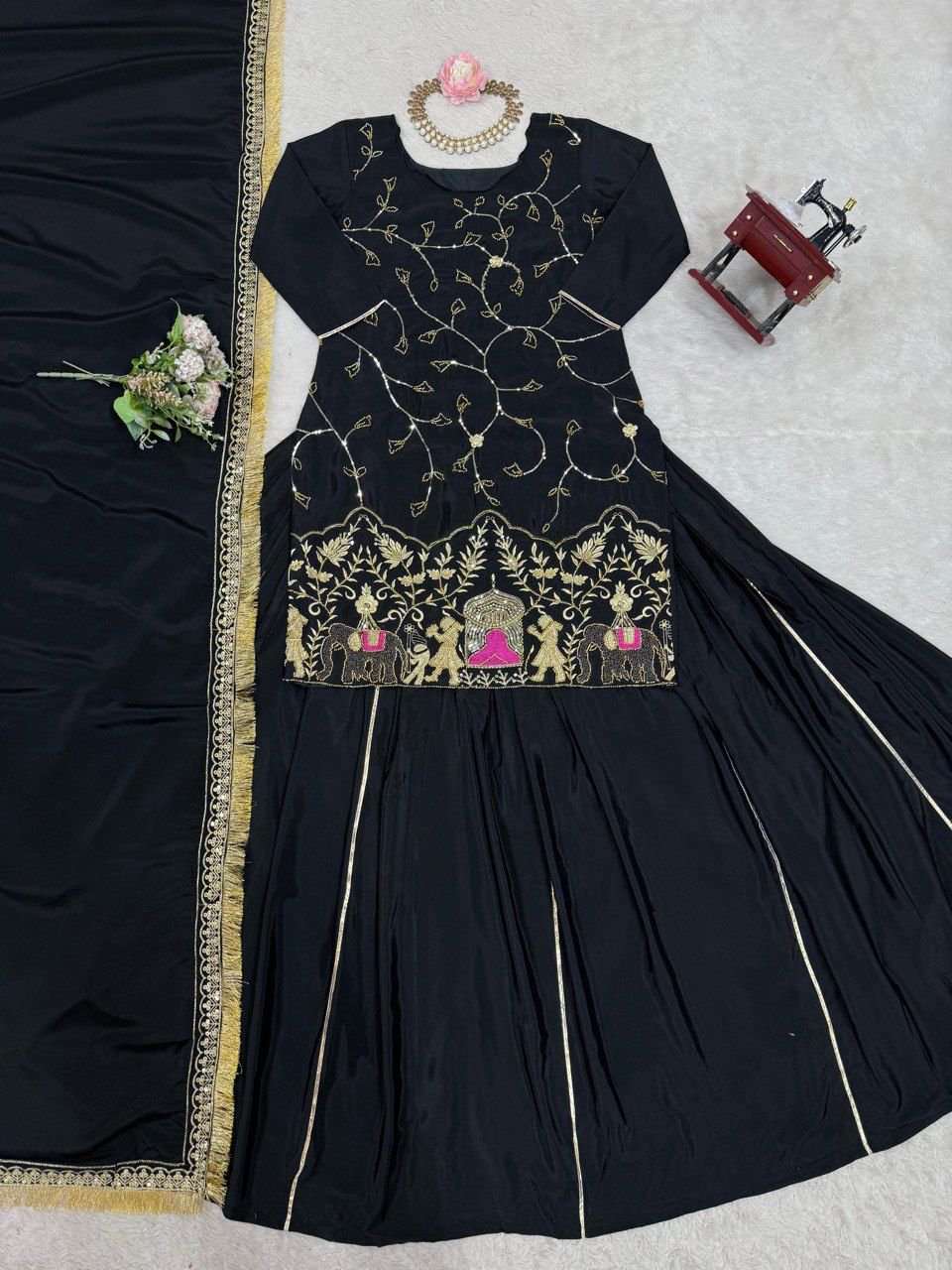 Elegant Natural Crepe Silk Lehenga Set with Beads & Sequin Work image 12