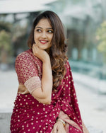 Soft Lichi Silk Saree with Rich Pallu & All-Over Jacquard Work image 8