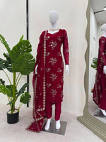 Elegant Crunchy Silk Top-Pant-Dupatta Set with Thread & Sequence Work image 7