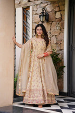 Elegant 3-Piece Co-ord Set in Faux Georgette with Sequence Work image 1