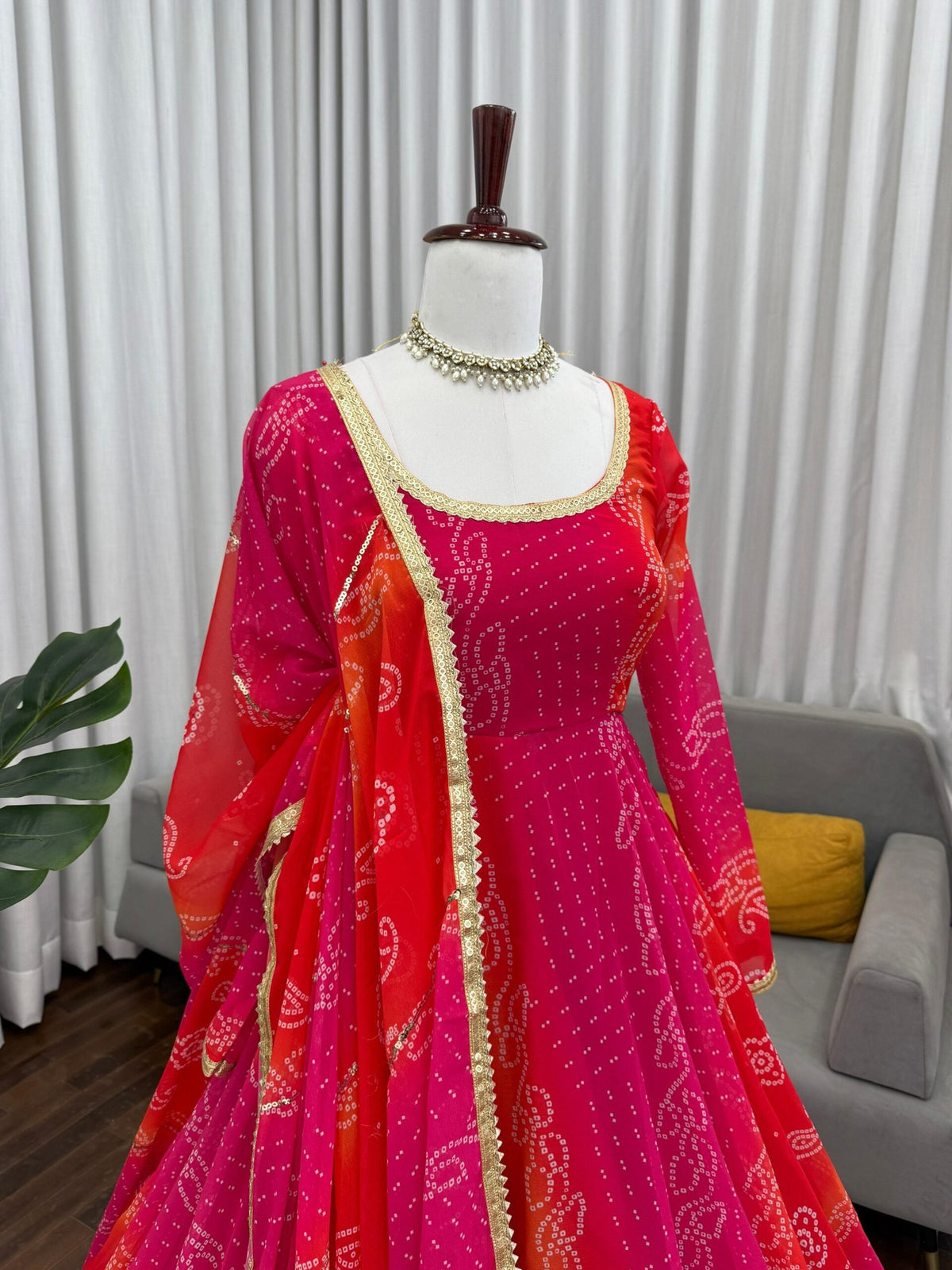 Premium Faux Georgette Anarkali 3-Piece Set with Dupatta image 5