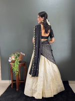Kalini Designer Lehenga Set | Heavy Embroidery Tissue Silk Lehenga with Fendy Choli & Dupatta image 6