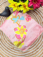Japan Satin Silk Digital Print Saree with Moti Lace image 12