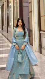 Designer Fandy Silk 3-Piece Set with Sequins Work image 0