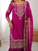 Premium Faux Georgette Embroidered Sharara Set with Dupatta image 8