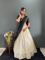 Kalini Designer Lehenga Set | Heavy Embroidery Tissue Silk Lehenga with Fendy Choli & Dupatta image 1