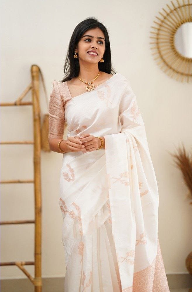 Banarasi Soft Lichi Silk Saree with Rich Jacquard Weaving image 7