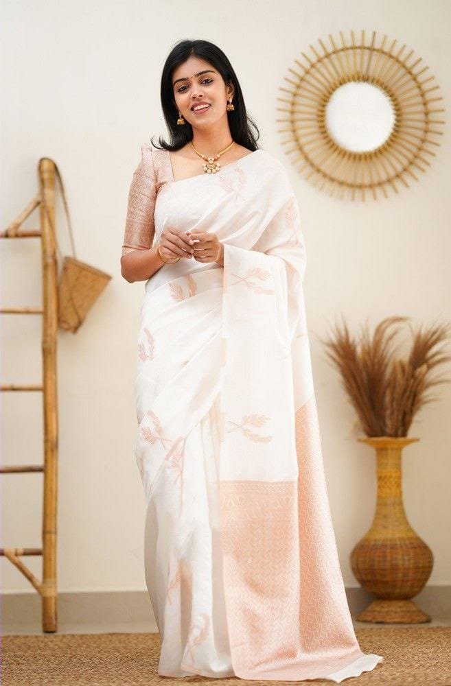 Banarasi Soft Lichi Silk Saree with Rich Jacquard Weaving image 6