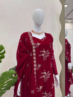 Elegant Crunchy Silk Top-Pant-Dupatta Set with Thread & Sequence Work image 8