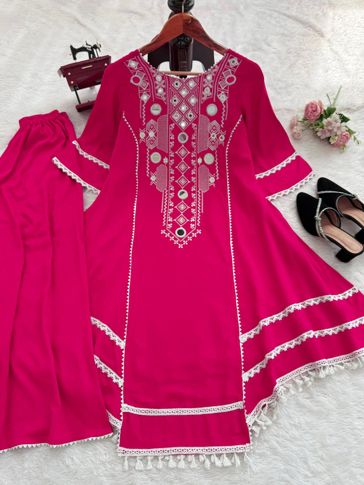 Elegant Reyon Cotton 2-Piece Set with Real Mirror Work image 15