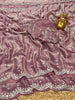 Celebrity Inspired Fendy Space Silk Saree with Beads Embroidery