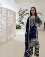 Elegant Foux Georgette Top-Pant-Dupatta Set with Thread & Sequence Work