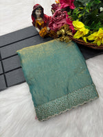 Tamanah Fendi Space Silk Saree with All-Over Jarkhan Work | Running Embroidered Blouse | Designer Party & Festive Wear