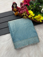 Tamanah Fendi Space Silk Saree with All-Over Jarkhan Work | Running Embroidered Blouse | Designer Party & Festive Wear