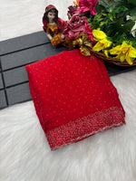 Tamanah Fendi Space Silk Saree with All-Over Jarkhan Work | Running Embroidered Blouse | Designer Party & Festive Wear