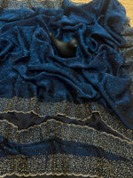 Tamanah Fendi Space Silk Saree with All-Over Jarkhan Work | Running Embroidered Blouse | Designer Party & Festive Wear