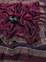 Tamanah Fendi Space Silk Saree with All-Over Jarkhan Work | Running Embroidered Blouse | Designer Party & Festive Wear