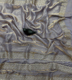 Tamanah Fendi Space Silk Saree with All-Over Jarkhan Work | Running Embroidered Blouse | Designer Party & Festive Wear