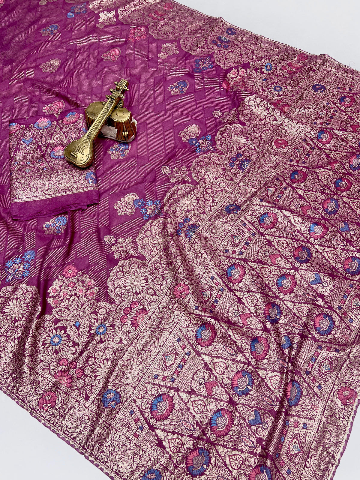 RAIMBO Soft Dolla Viscose Silk Saree with Zari Weaving & Piping Lace Border
