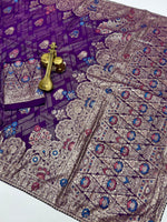 RAIMBO Soft Dolla Viscose Silk Saree with Zari Weaving & Piping Lace Border