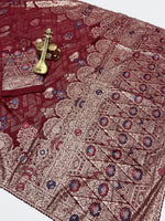 RAIMBO Soft Dolla Viscose Silk Saree with Zari Weaving & Piping Lace Border