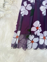Kids Pure Georgette Lehenga Choli with Sifali Work Blouse & Flower Print | Adjustable Drawstring