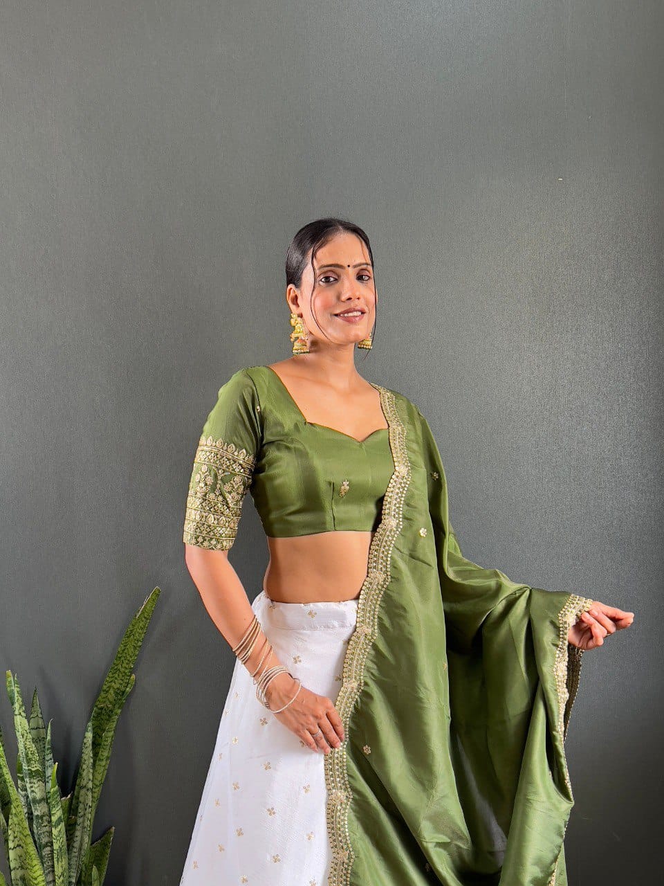 Mausam Designer Lehenga Set | Heavy Embroidery Chinon Lehenga with Malbari Silk Choli & Dupatta