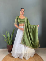 Mausam Designer Lehenga Set | Heavy Embroidery Chinon Lehenga with Malbari Silk Choli & Dupatta