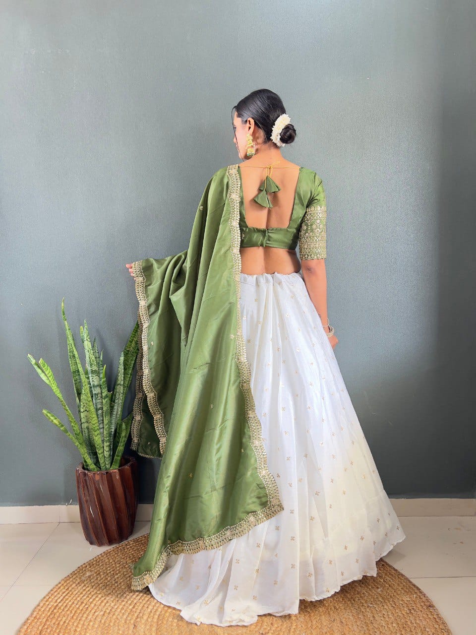 Mausam Designer Lehenga Set | Heavy Embroidery Chinon Lehenga with Malbari Silk Choli & Dupatta