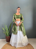 Mausam Designer Lehenga Set | Heavy Embroidery Chinon Lehenga with Malbari Silk Choli & Dupatta