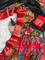 Elegant Dola Silk Saree with Jacquard Border & Matching Blouse – Super Soft Fabric