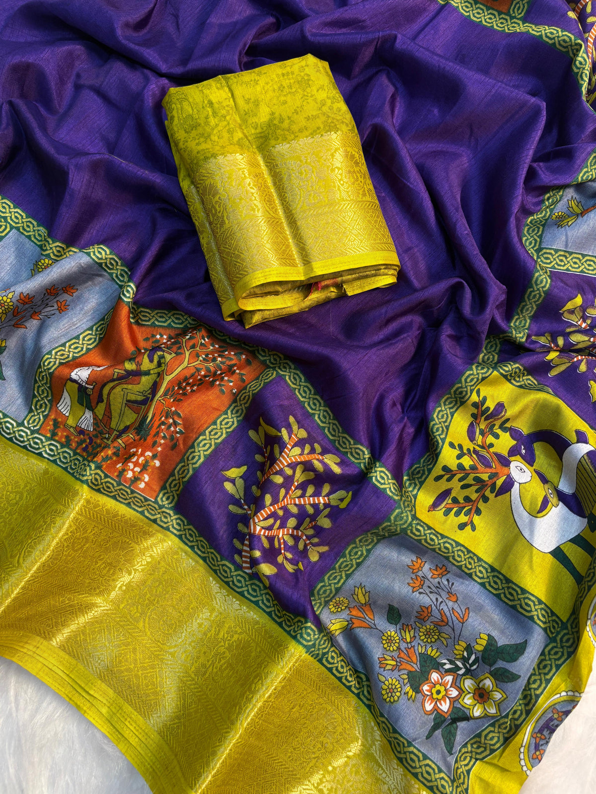 Elegant Dola Silk Saree with Jacquard Border & Matching Blouse – Super Soft Fabric