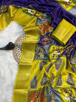 Elegant Dola Silk Saree with Jacquard Border & Matching Blouse – Super Soft Fabric