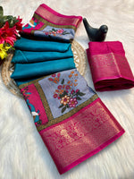 Elegant Dola Silk Saree with Jacquard Border & Matching Blouse – Super Soft Fabric