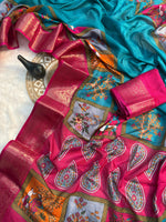 Elegant Dola Silk Saree with Jacquard Border & Matching Blouse – Super Soft Fabric