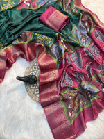 Elegant Dola Silk Saree with Jacquard Border & Matching Blouse – Super Soft Fabric