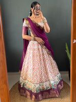 Gajanand Printed Dola Cotton Silk Lehenga Set with Fancy Georgette Dupatta