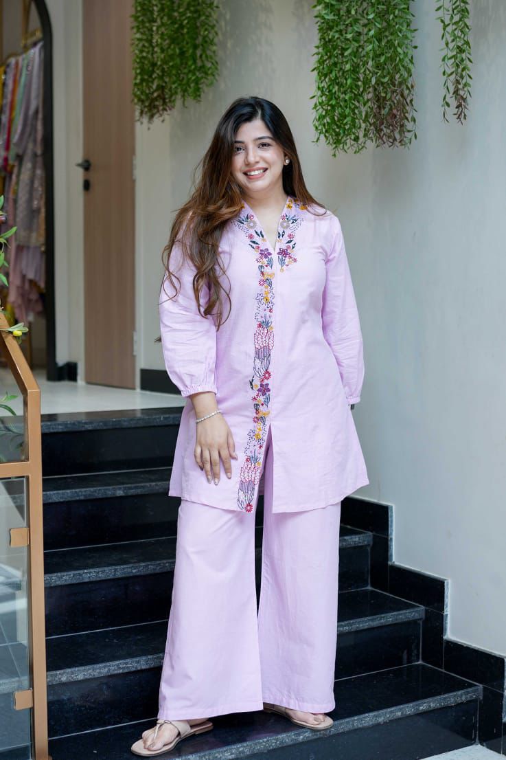 Elegant Mal Cotton Embroidered Kurta Set
