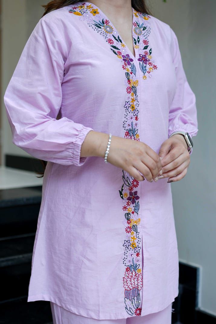 Elegant Mal Cotton Embroidered Kurta Set