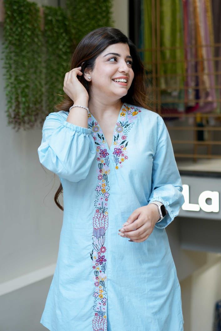 Elegant Mal Cotton Embroidered Kurta Set