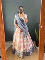 Sindoor Dola Cotton Silk Printed Lehenga Set with Fancy Georgette Dupatta