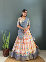 Sindoor Dola Cotton Silk Printed Lehenga Set with Fancy Georgette Dupatta