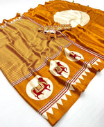 White Zebra – Premium Japan Satin Patola Ajrakh Print Saree