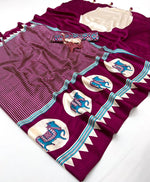 White Zebra – Premium Japan Satin Patola Ajrakh Print Saree