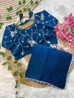 Pure Soft Satin Silk Saree with Heavy Hand Jharkhand Border & Fully Stitched Beads Jhal Blouse