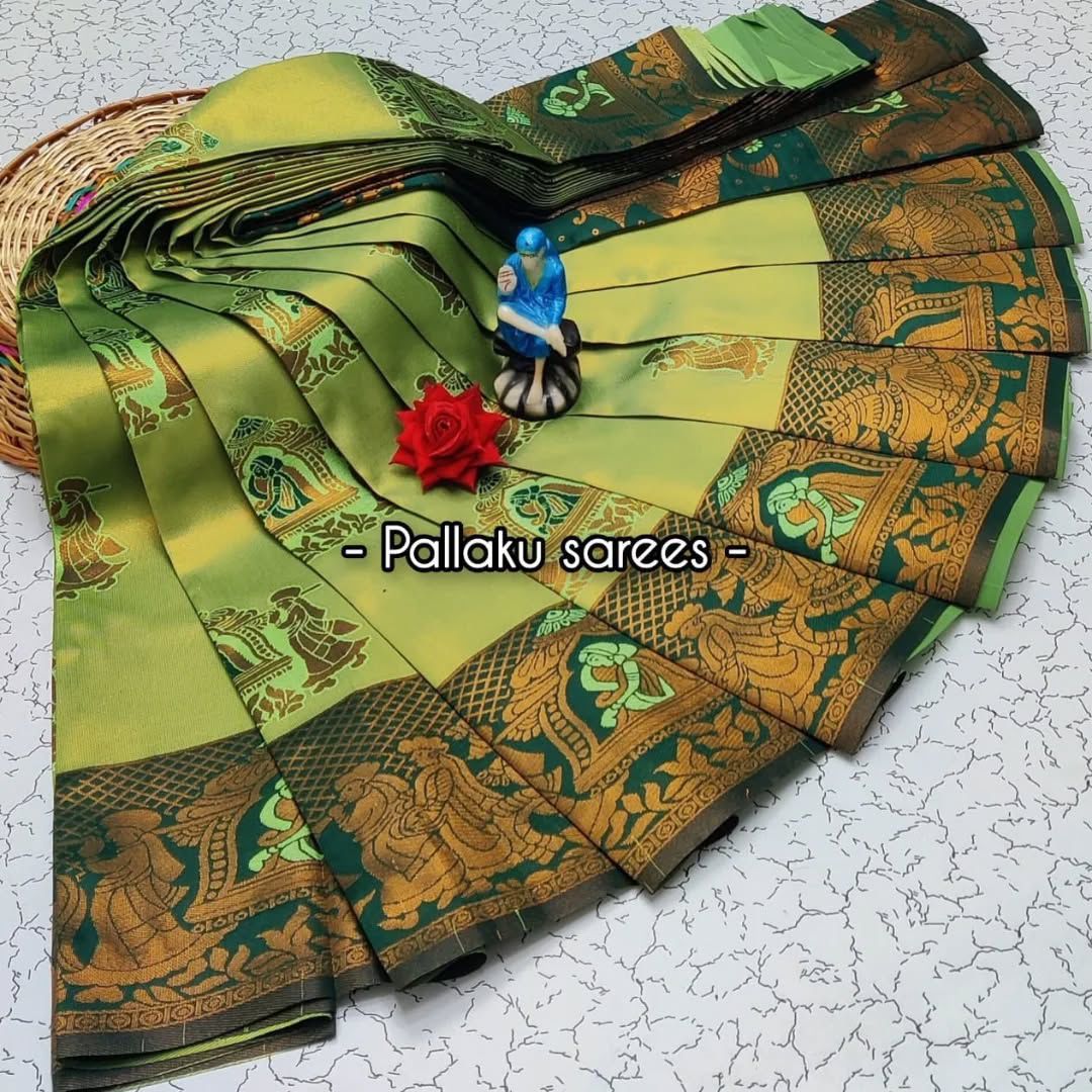 Premium Kubera Silk Saree with 3D Embossed Weaving & Rose Gold Jari