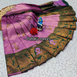 Premium Kubera Silk Saree with 3D Embossed Weaving & Rose Gold Jari